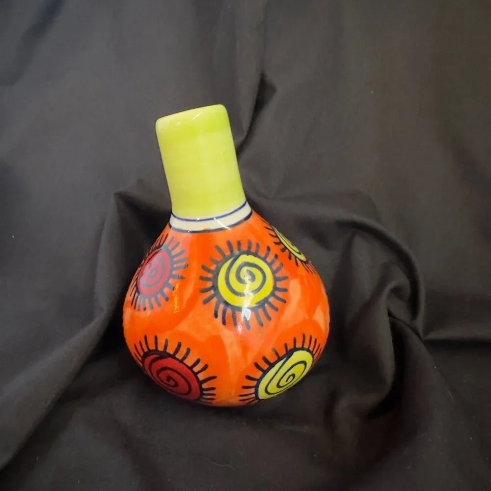 Mini Bud Vase Glossy Orange Green 5